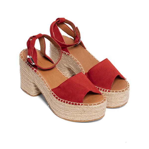 Sandales Es Canar Rouge
