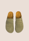 Brasa Veggie — zueco de serraje con pala tipo mocasín, vista cenital