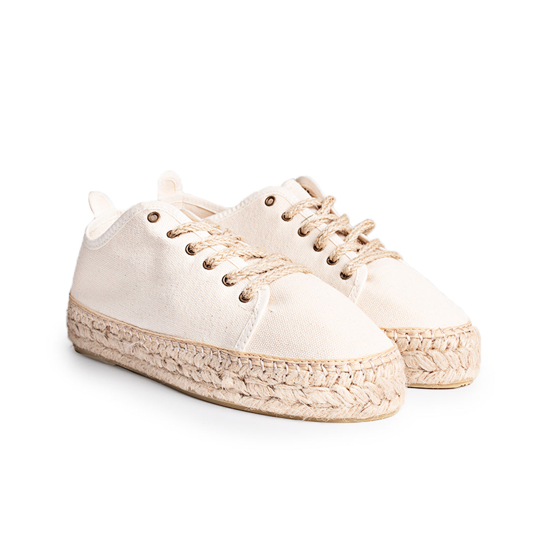 Alpargatas cordones Cala Llonga Ivory